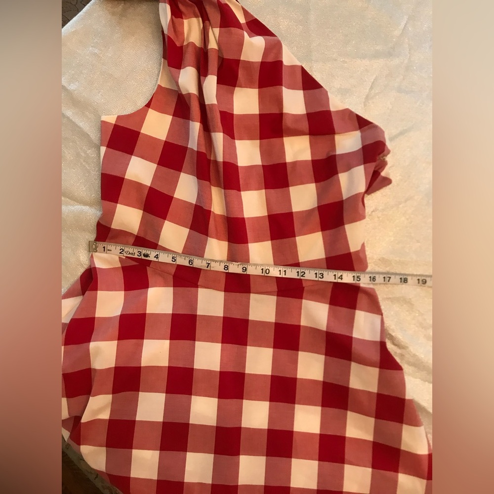 Kate Spade New York NWT Red and White Gingham Lava Falls Midi Dress Sz 14 - Picture 14 of 15